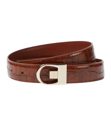 Saint Laurent Reversible croc-effect leather belt | Thumbnail 1 Saint Laurent Reversible croc-effect leather belt | Thumbnail 1