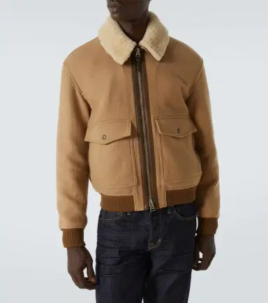 Tom Ford Shearling-trimmed virgin wool blouson | Thumbnail 4 Tom Ford Shearling-trimmed virgin wool blouson | Thumbnail 4