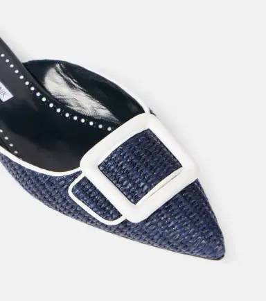Manolo Blahnik Maysale leather-trimmed raffia mules | Thumbnail 4 Manolo Blahnik Maysale leather-trimmed raffia mules | Thumbnail 4