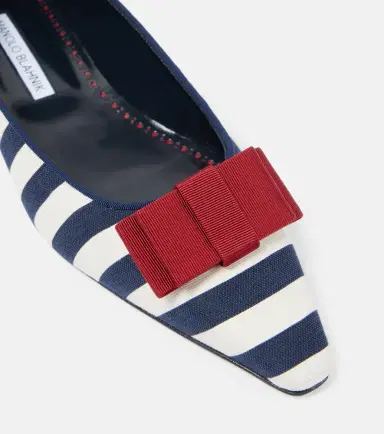 Manolo Blahnik Reador bow-detail striped ballet flats | Thumbnail 3 Manolo Blahnik Reador bow-detail striped ballet flats | Thumbnail 3