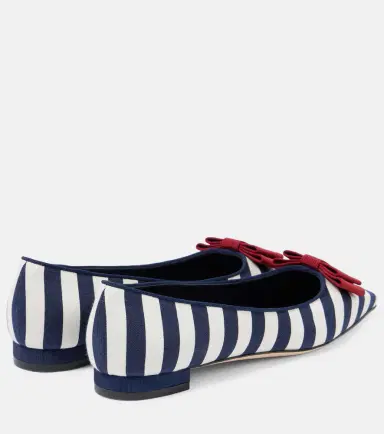 Manolo Blahnik Reador bow-detail striped ballet flats | Thumbnail 4 Manolo Blahnik Reador bow-detail striped ballet flats | Thumbnail 4