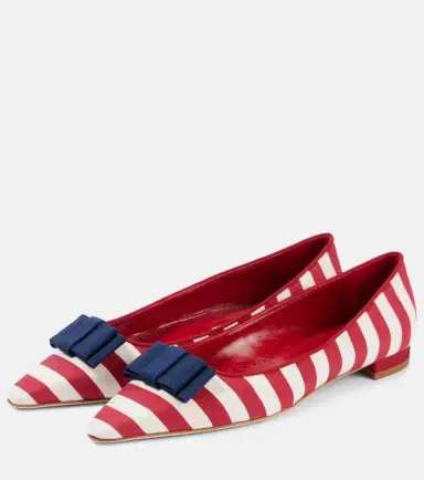 Manolo Blahnik Reador bow-detail striped ballet flats | Thumbnail 3 Manolo Blahnik Reador bow-detail striped ballet flats | Thumbnail 3