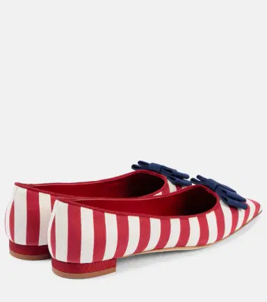 Manolo Blahnik Reador bow-detail striped ballet flats | Thumbnail 5 Manolo Blahnik Reador bow-detail striped ballet flats | Thumbnail 5