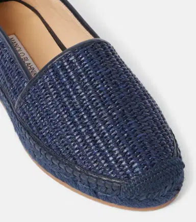 Manolo Blahnik Espadra leather-trimmed raffia espadrilles | Thumbnail 4 Manolo Blahnik Espadra leather-trimmed raffia espadrilles | Thumbnail 4