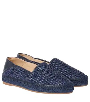 Manolo Blahnik Espadra leather-trimmed raffia espadrilles | Thumbnail 1 Manolo Blahnik Espadra leather-trimmed raffia espadrilles | Thumbnail 1