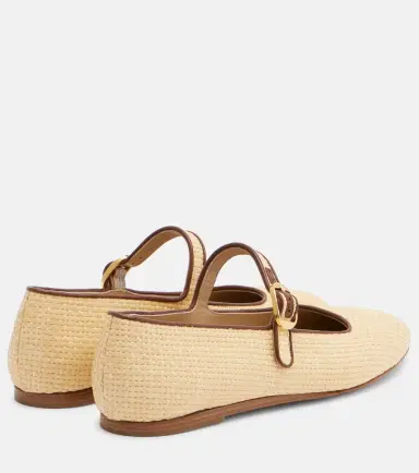 Le Monde Béryl Le Monde Béryl Leather-trimmed raffia Mary Jane flats | Thumbnail 3 Le Monde Béryl Le Monde Béryl Leather-trimmed raffia Mary Jane flats | Thumbnail 3
