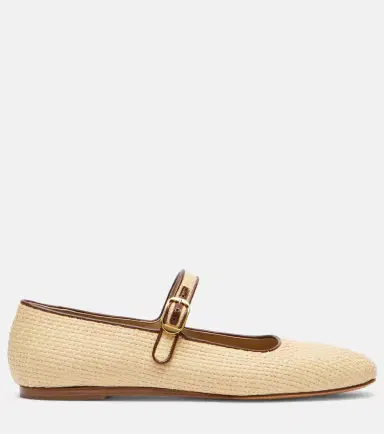 Le Monde Béryl Le Monde Béryl Leather-trimmed raffia Mary Jane flats | Thumbnail 5 Le Monde Béryl Le Monde Béryl Leather-trimmed raffia Mary Jane flats | Thumbnail 5