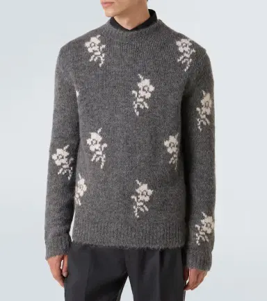 Jil Sander Floral intarsia alpaca and wool-blend sweater | Thumbnail 4 Jil Sander Floral intarsia alpaca and wool-blend sweater | Thumbnail 4