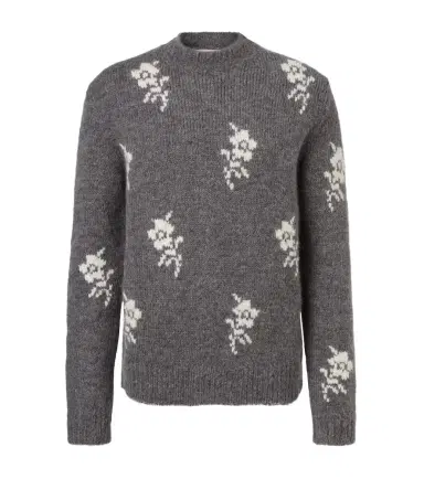 Jil Sander Floral intarsia alpaca and wool-blend sweater | Thumbnail 1 Jil Sander Floral intarsia alpaca and wool-blend sweater | Thumbnail 1