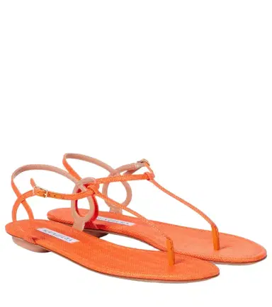 Aquazzura Almost Bare raffia-effect sandals | Thumbnail 1 Aquazzura Almost Bare raffia-effect sandals | Thumbnail 1