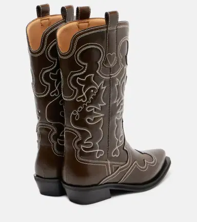 Ganni Mid Shaft embroidered cowboy boots | Thumbnail 3 Ganni Mid Shaft embroidered cowboy boots | Thumbnail 3