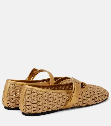 Paris Texas Sveva raffia Mary Jane flats | Thumbnail 3 Paris Texas Sveva raffia Mary Jane flats | Thumbnail 3