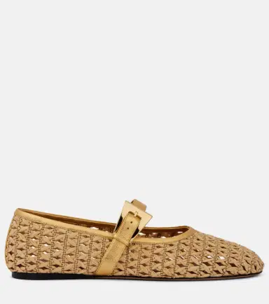 Paris Texas Sveva raffia Mary Jane flats | Thumbnail 4 Paris Texas Sveva raffia Mary Jane flats | Thumbnail 4