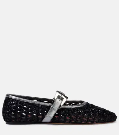Paris Texas Sveva buckle-detail raffia ballet flats | Thumbnail 5 Paris Texas Sveva buckle-detail raffia ballet flats | Thumbnail 5