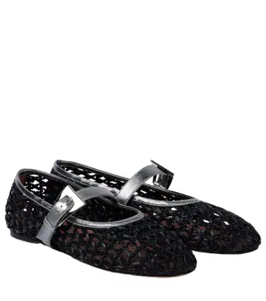 Paris Texas Sveva buckle-detail raffia ballet flats | Thumbnail 1 Paris Texas Sveva buckle-detail raffia ballet flats | Thumbnail 1