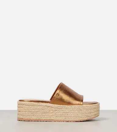 Gianvito Rossi Metallic leather espadrille slides | Thumbnail 2 Gianvito Rossi Metallic leather espadrille slides | Thumbnail 2