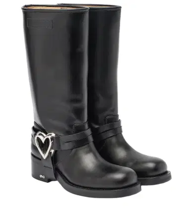 Mach & Mach Double Heart leather biker boots | Thumbnail 1 Mach & Mach Double Heart leather biker boots | Thumbnail 1