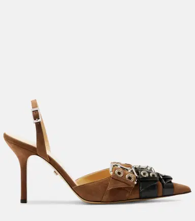 Mach & Mach Buckle Belt 95 suede slingback pumps | Thumbnail 2 Mach & Mach Buckle Belt 95 suede slingback pumps | Thumbnail 2