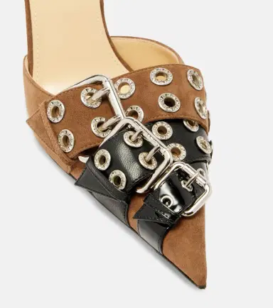 Mach & Mach Buckle Belt 95 suede slingback pumps | Thumbnail 3 Mach & Mach Buckle Belt 95 suede slingback pumps | Thumbnail 3