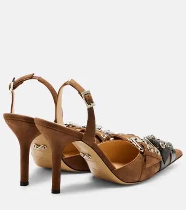 Mach & Mach Buckle Belt 95 suede slingback pumps | Thumbnail 4 Mach & Mach Buckle Belt 95 suede slingback pumps | Thumbnail 4