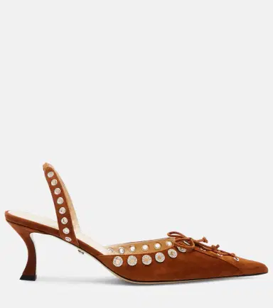 Mach & Mach Crystalized Corset 65 suede slingback pumps | Thumbnail 4 Mach & Mach Crystalized Corset 65 suede slingback pumps | Thumbnail 4