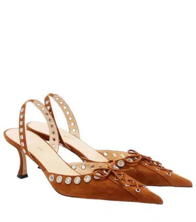 Mach & Mach Crystalized Corset 65 suede slingback pumps | Thumbnail 1 Mach & Mach Crystalized Corset 65 suede slingback pumps | Thumbnail 1