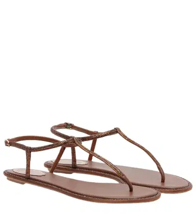 René Caovilla Diana embellished satin thong sandals | Thumbnail 1 René Caovilla Diana embellished satin thong sandals | Thumbnail 1