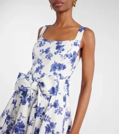 Carolina Herrera Floral faille midi dress | Thumbnail 2 Carolina Herrera Floral faille midi dress | Thumbnail 2