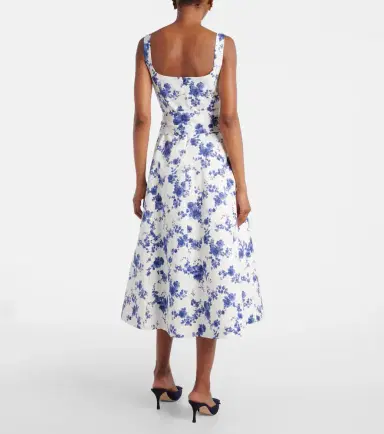 Carolina Herrera Floral faille midi dress | Thumbnail 4 Carolina Herrera Floral faille midi dress | Thumbnail 4