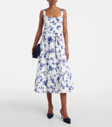 Carolina Herrera Floral faille midi dress | Thumbnail 5 Carolina Herrera Floral faille midi dress | Thumbnail 5