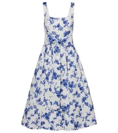 Carolina Herrera Floral faille midi dress | Thumbnail 1 Carolina Herrera Floral faille midi dress | Thumbnail 1
