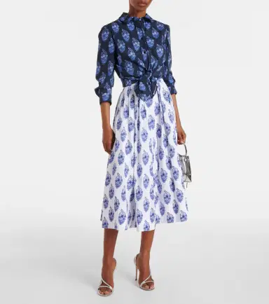 Carolina Herrera Floral cotton-blend midi skirt | Thumbnail 2 Carolina Herrera Floral cotton-blend midi skirt | Thumbnail 2