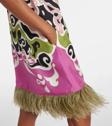 La DoubleJ Mini Swing feather-trimmed silk minidress | Thumbnail 2 La DoubleJ Mini Swing feather-trimmed silk minidress | Thumbnail 2