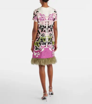 La DoubleJ Mini Swing feather-trimmed silk minidress | Thumbnail 4 La DoubleJ Mini Swing feather-trimmed silk minidress | Thumbnail 4