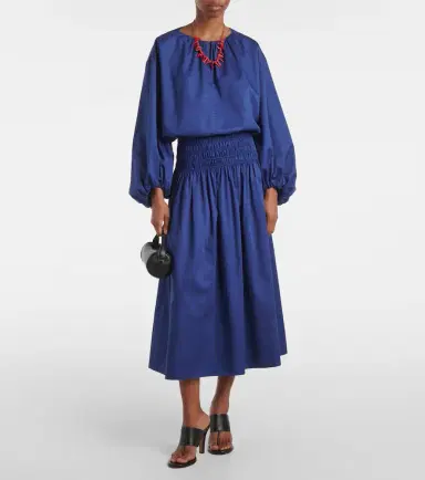 Joseph Leonie cotton satin midi skirt | Thumbnail 2 Joseph Leonie cotton satin midi skirt | Thumbnail 2