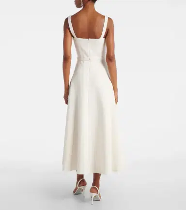 Safiyaa Belted A-line midi dress | Thumbnail 3 Safiyaa Belted A-line midi dress | Thumbnail 3