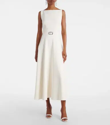Safiyaa Belted A-line midi dress | Thumbnail 5 Safiyaa Belted A-line midi dress | Thumbnail 5
