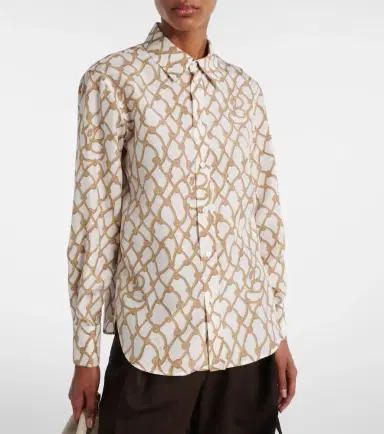 Burberry Printed silk poplin shirt | Thumbnail 4 Burberry Printed silk poplin shirt | Thumbnail 4