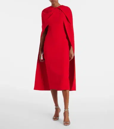 Safiyaa Cape-detail midi dress | Thumbnail 2 Safiyaa Cape-detail midi dress | Thumbnail 2
