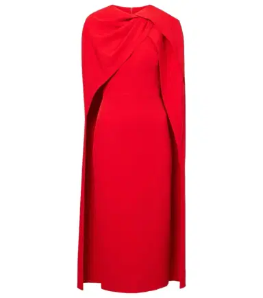 Safiyaa Cape-detail midi dress | Thumbnail 1 Safiyaa Cape-detail midi dress | Thumbnail 1