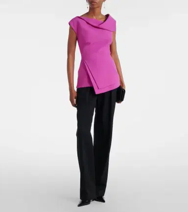 Safiyaa Farrah draped crepe top | Thumbnail 2 Safiyaa Farrah draped crepe top | Thumbnail 2