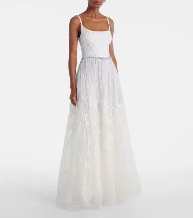 Elie Saab Embroidered tulle gown | Thumbnail 4 Elie Saab Embroidered tulle gown | Thumbnail 4