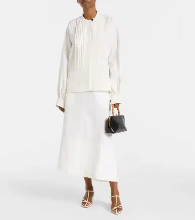 Jil Sander Asymmetric linen midi skirt | Thumbnail 2 Jil Sander Asymmetric linen midi skirt | Thumbnail 2