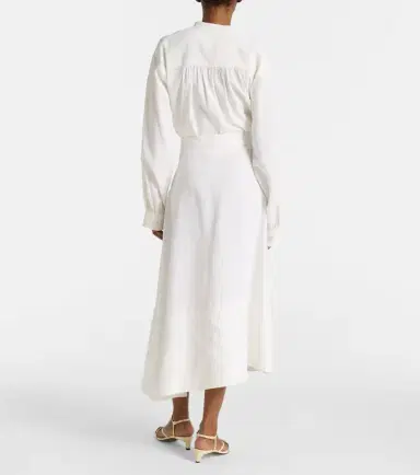 Jil Sander Asymmetric linen midi skirt | Thumbnail 5 Jil Sander Asymmetric linen midi skirt | Thumbnail 5