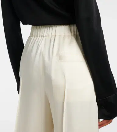 Jil Sander Gathered satin wide-leg pants | Thumbnail 4 Jil Sander Gathered satin wide-leg pants | Thumbnail 4