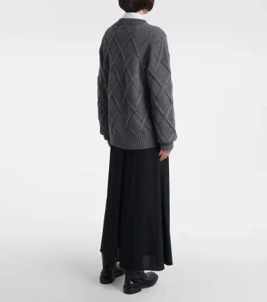 Jil Sander Cable-knit virgin wool sweater | Thumbnail 5 Jil Sander Cable-knit virgin wool sweater | Thumbnail 5