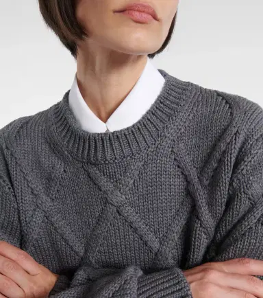 Jil Sander Cable-knit virgin wool sweater | Thumbnail 6 Jil Sander Cable-knit virgin wool sweater | Thumbnail 6