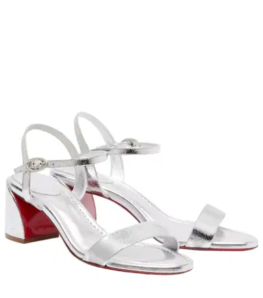 Christian Louboutin Miss Jane 55 metallic leather sandals | Thumbnail 1 Christian Louboutin Miss Jane 55 metallic leather sandals | Thumbnail 1