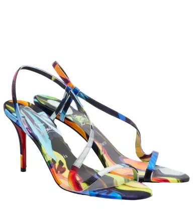 Christian Louboutin Rosa Z 80 printed satin sandals | Thumbnail 1 Christian Louboutin Rosa Z 80 printed satin sandals | Thumbnail 1