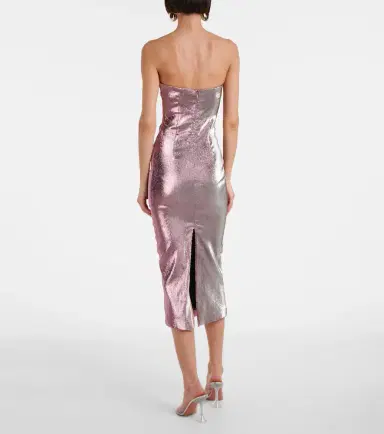 Area Floral-appliqué lamé midi dress | Thumbnail 4 Area Floral-appliqué lamé midi dress | Thumbnail 4